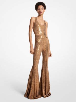 Michael Kors Collection Hand Embroidered Sequin Stretch 